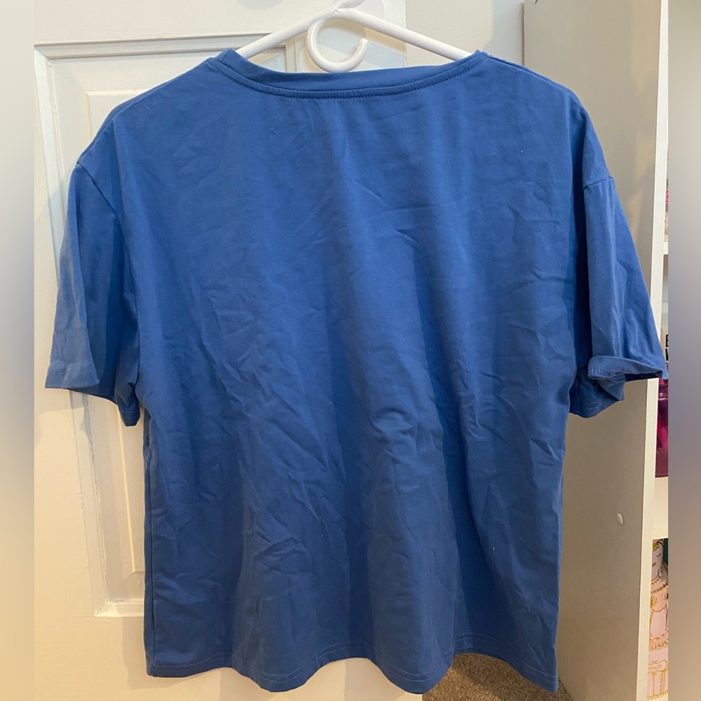 Romwe large blue tee shirt - Picture 3 of 3